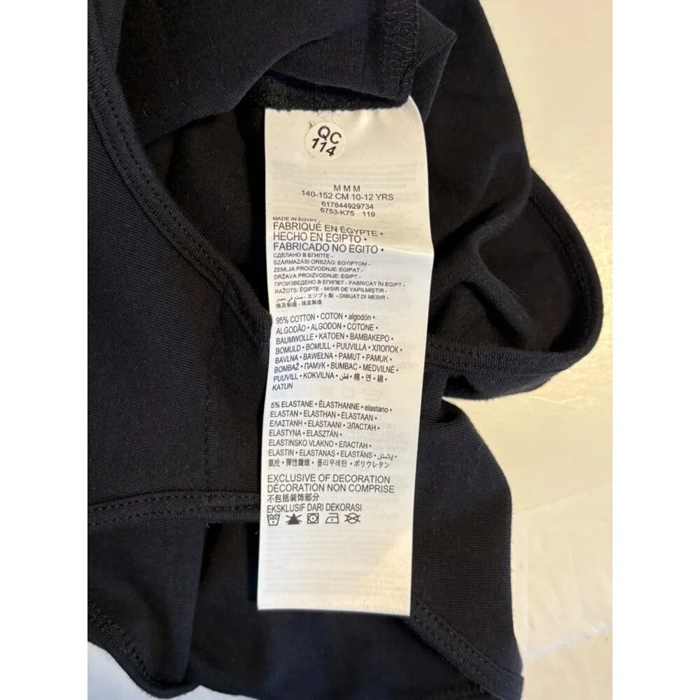 Levis Girls Black Logo Tank Bodysuit‎ Size Medium10-12 Yrs Cotton Stretch NWT